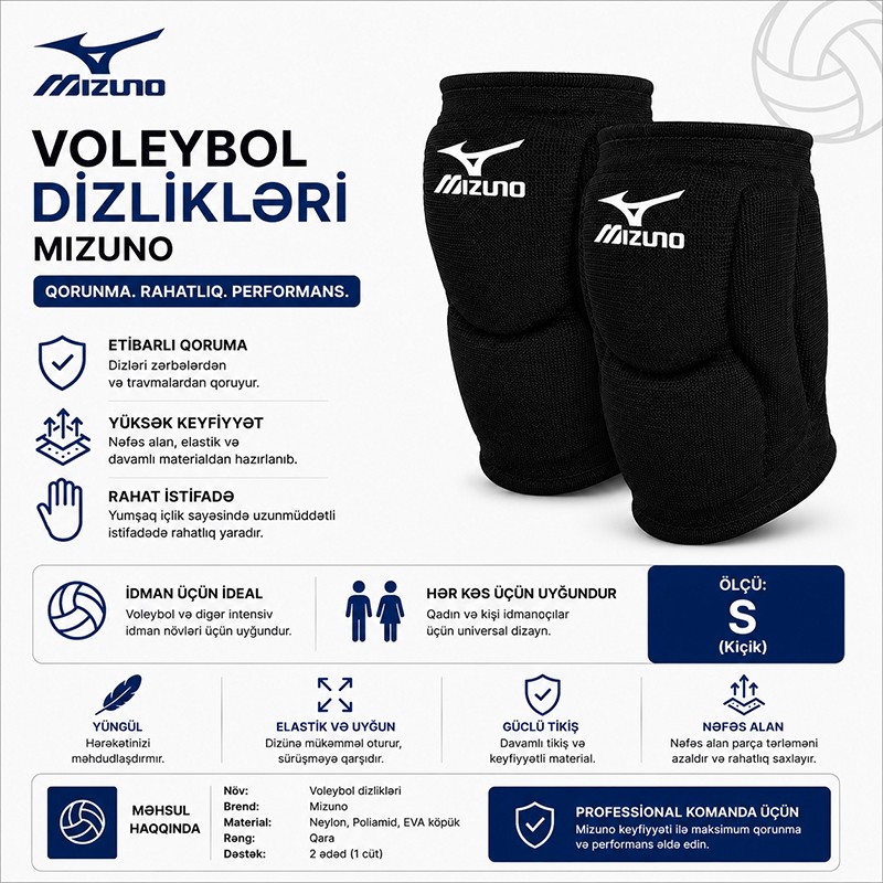 Orjinal Mizuno voleybol dizliyi
